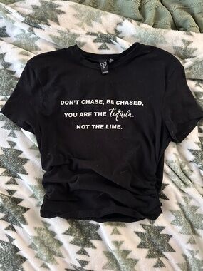 Windsor Black Graphic Tee with White Slogan